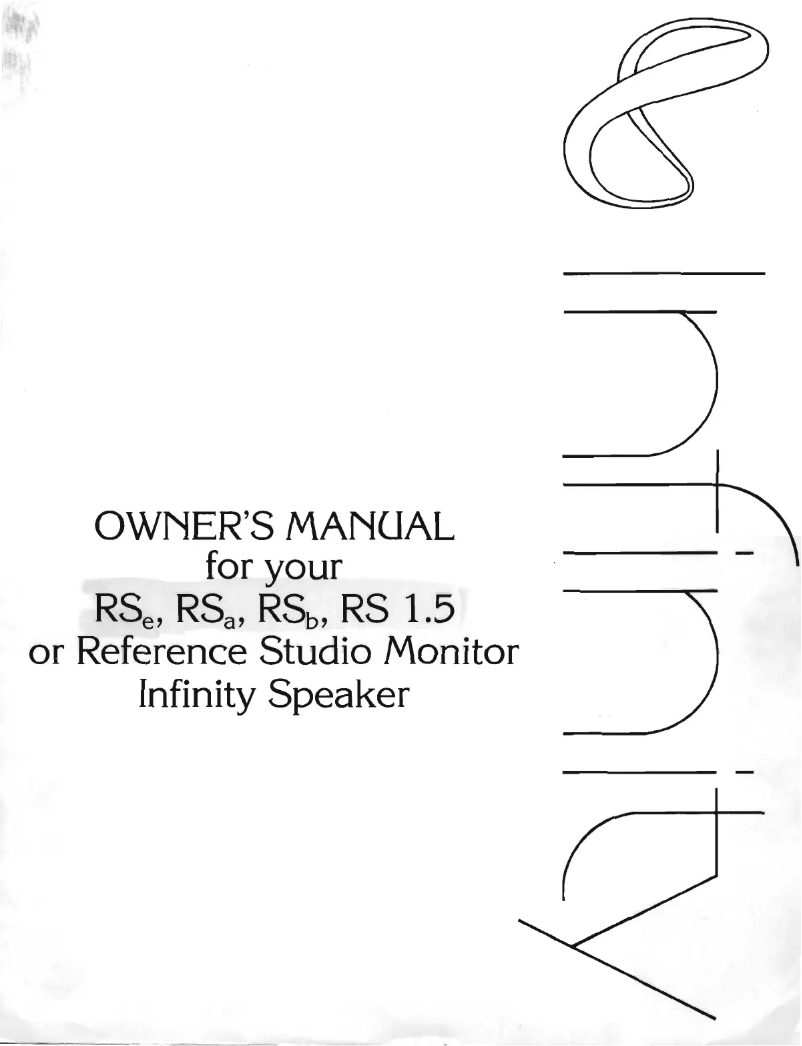 Page n°1 - Manuel utilisateur Infinity Reference Studio Monitor