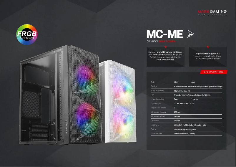Page n°1 - Fiche technique Mars Gaming MC-ME