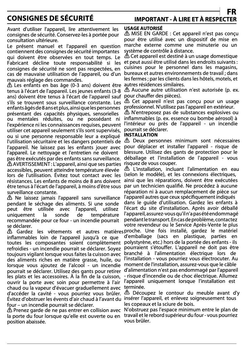 Image de la première page du manuel de l'appareil OAS KN8V1 IX