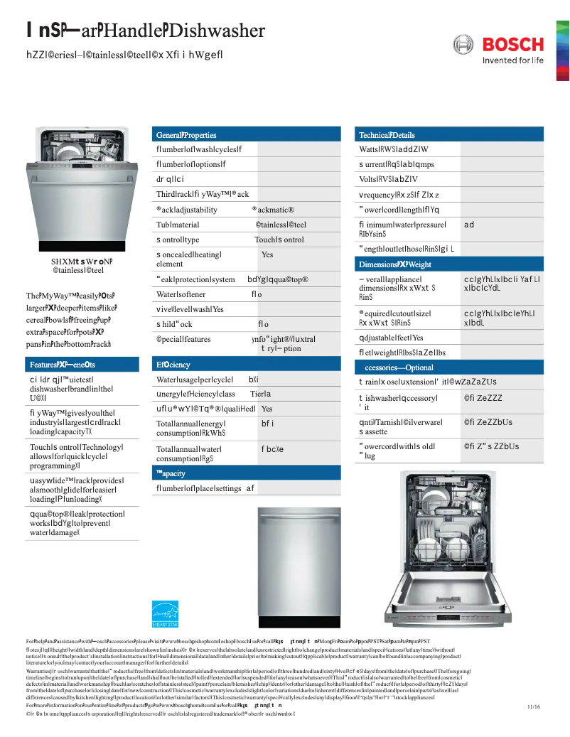 Page n°1 - Fiche technique Bosch SHXM98W75N