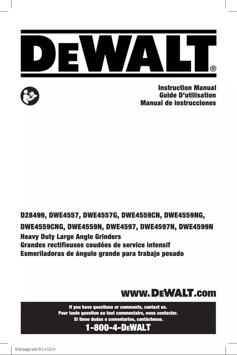 Image de la première page du manuel de l'appareil DWE4557