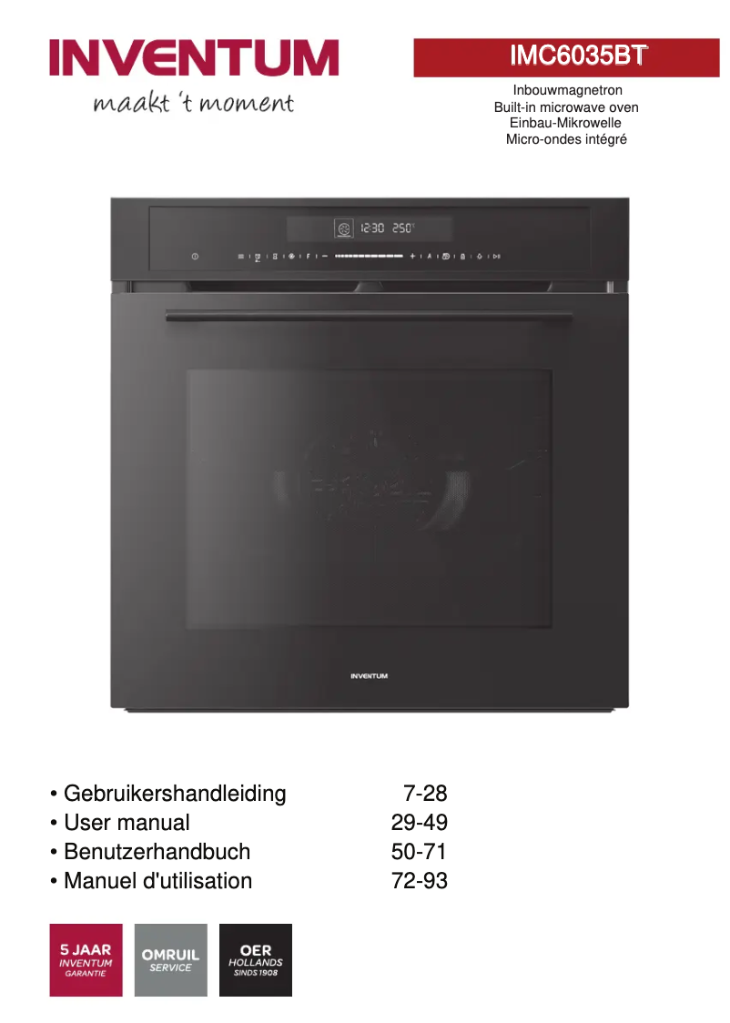 Page n°1 - Manuel utilisateur Inventum IMC6035BT