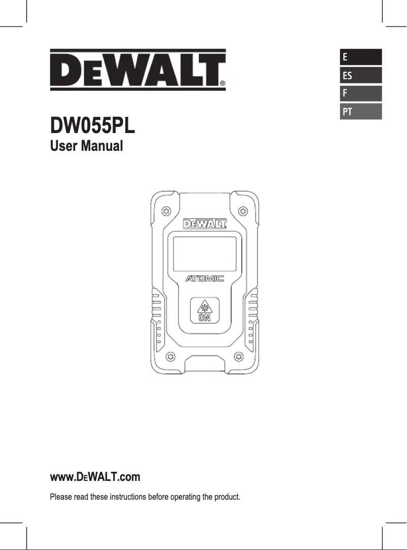 Page n°1 - Manuel utilisateur DeWalt DW055PL