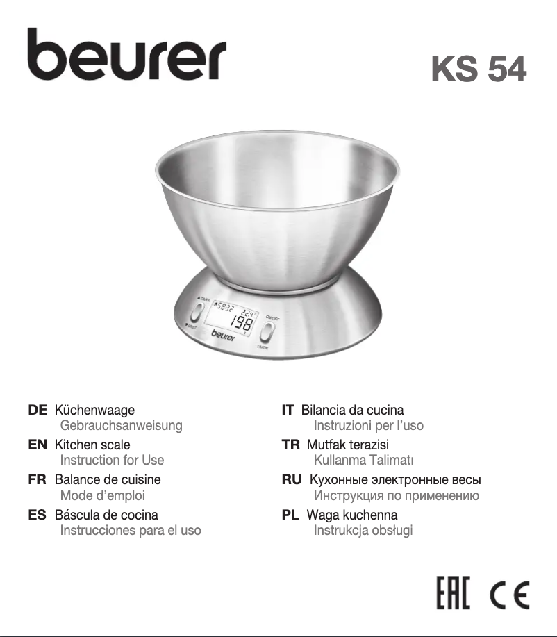 Page 1 de la notice Manuel utilisateur Beurer KS 54