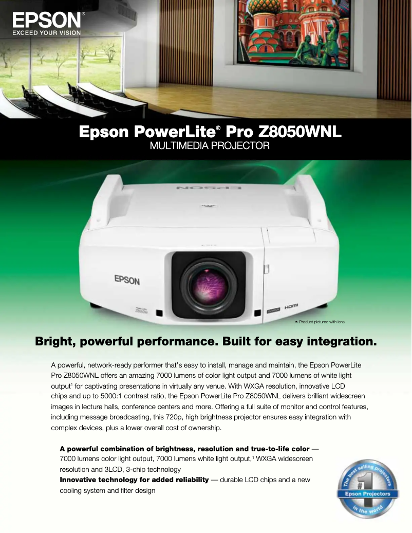Página 1 del manual Folleto Epson PowerLite Pro Z8050WNL