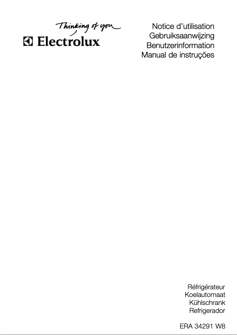 Page 1 de la notice Manuel utilisateur Electrolux ERA34291W8