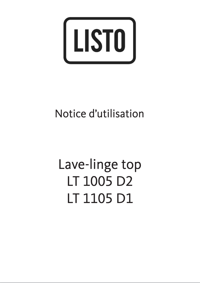 Page 1 de la notice Manuel utilisateur Listo LT 1005 D2