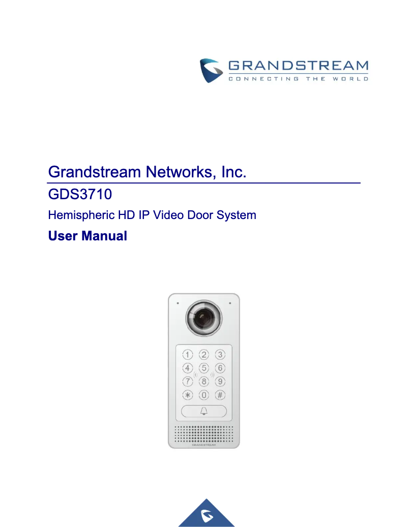 Page n°1 - Manuel utilisateur Grandstream GDS3710