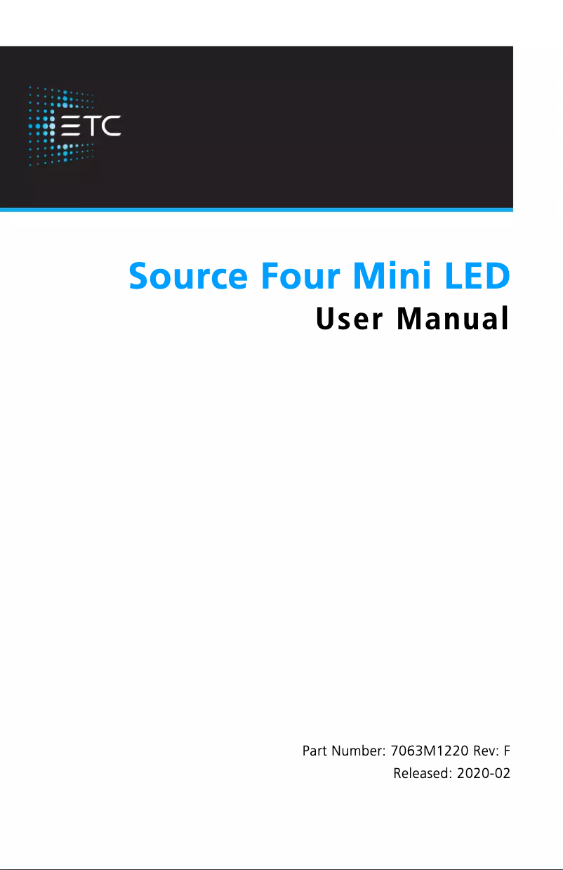 Page 1 de la notice Manuel utilisateur ETC Source Four Mini LED