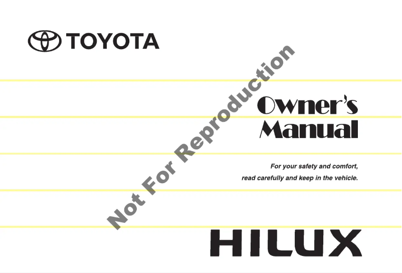 Page 1 de la notice Manuel utilisateur Toyota Hilux (2014)