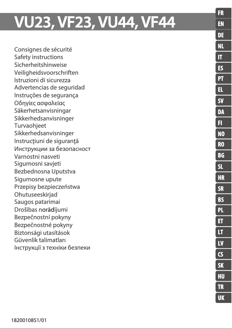 Page 1 de la notice Instructions de sécurité Rowenta Essential Plus VU2310