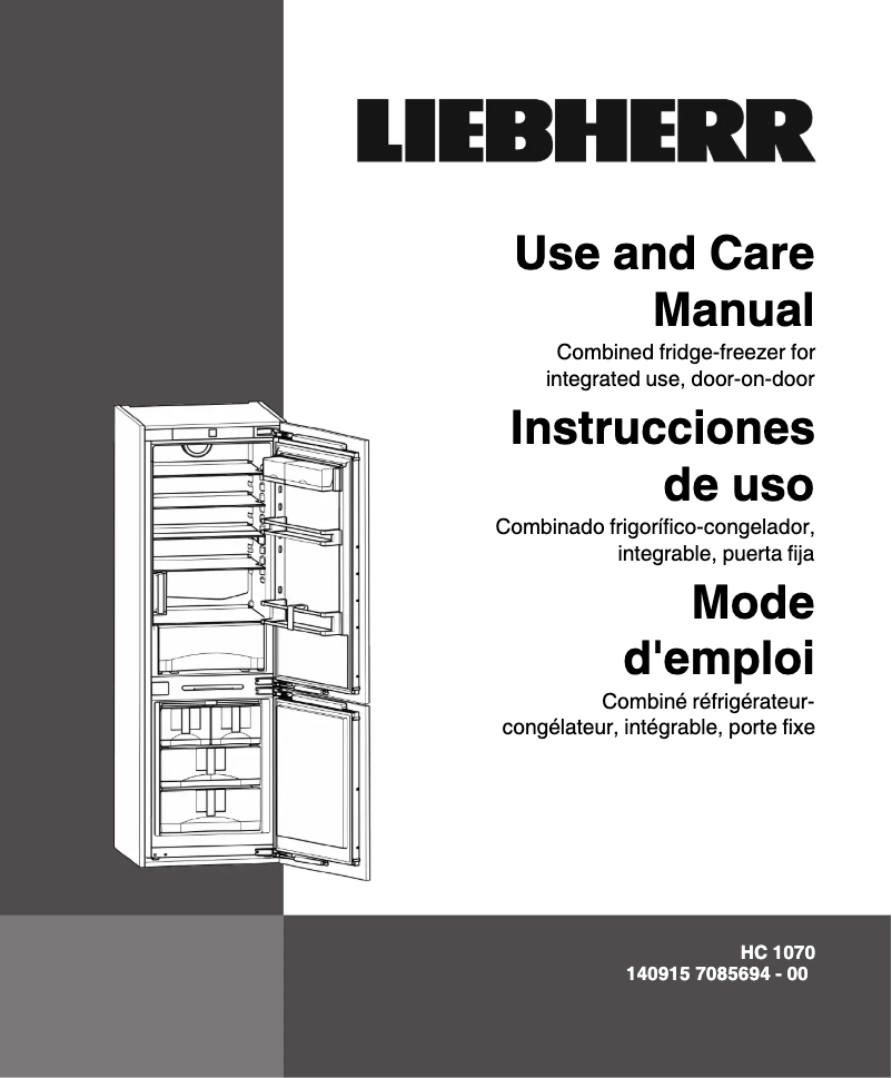 Page 1 de la notice Manuel utilisateur Liebherr HC 1070