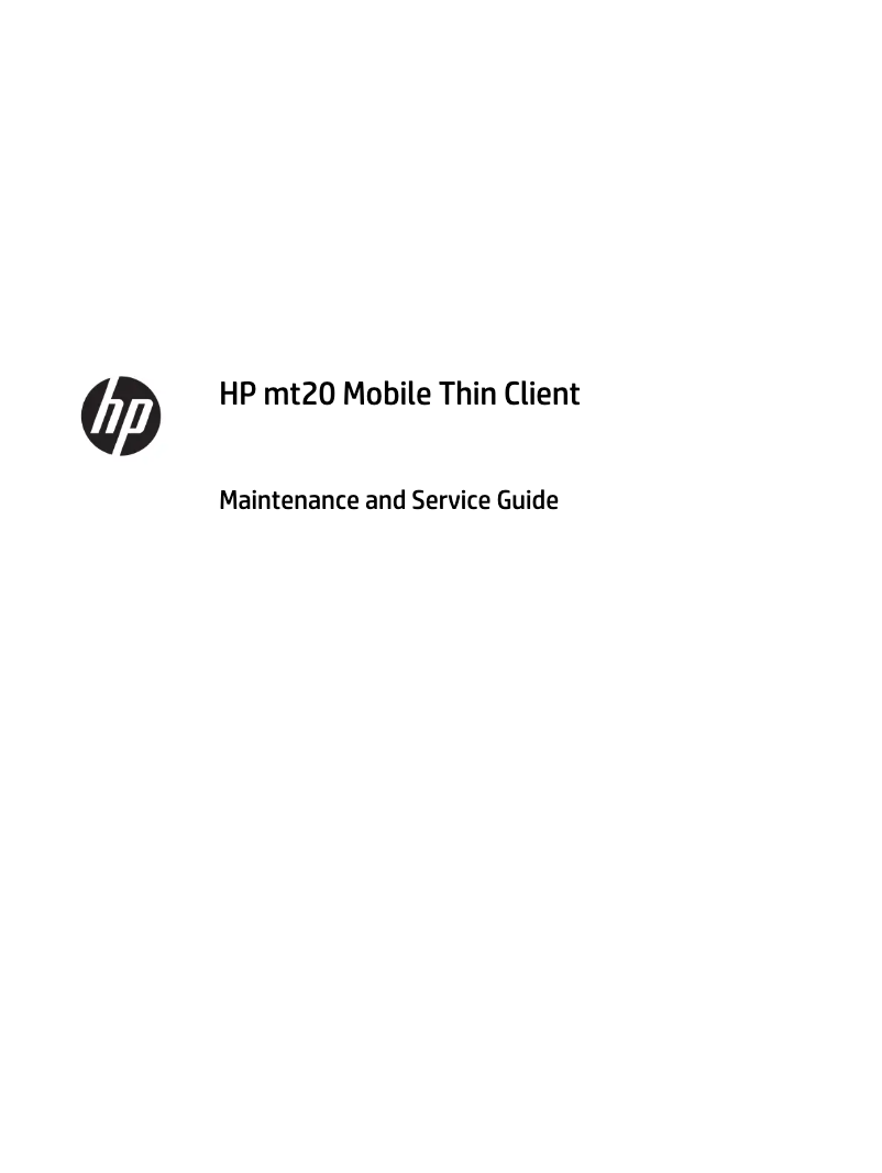 Page 1 de la notice Manuel utilisateur HP mt20