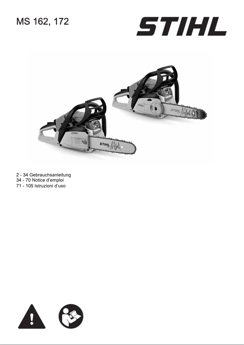Page n°1 - Manuel utilisateur Stihl MS 172