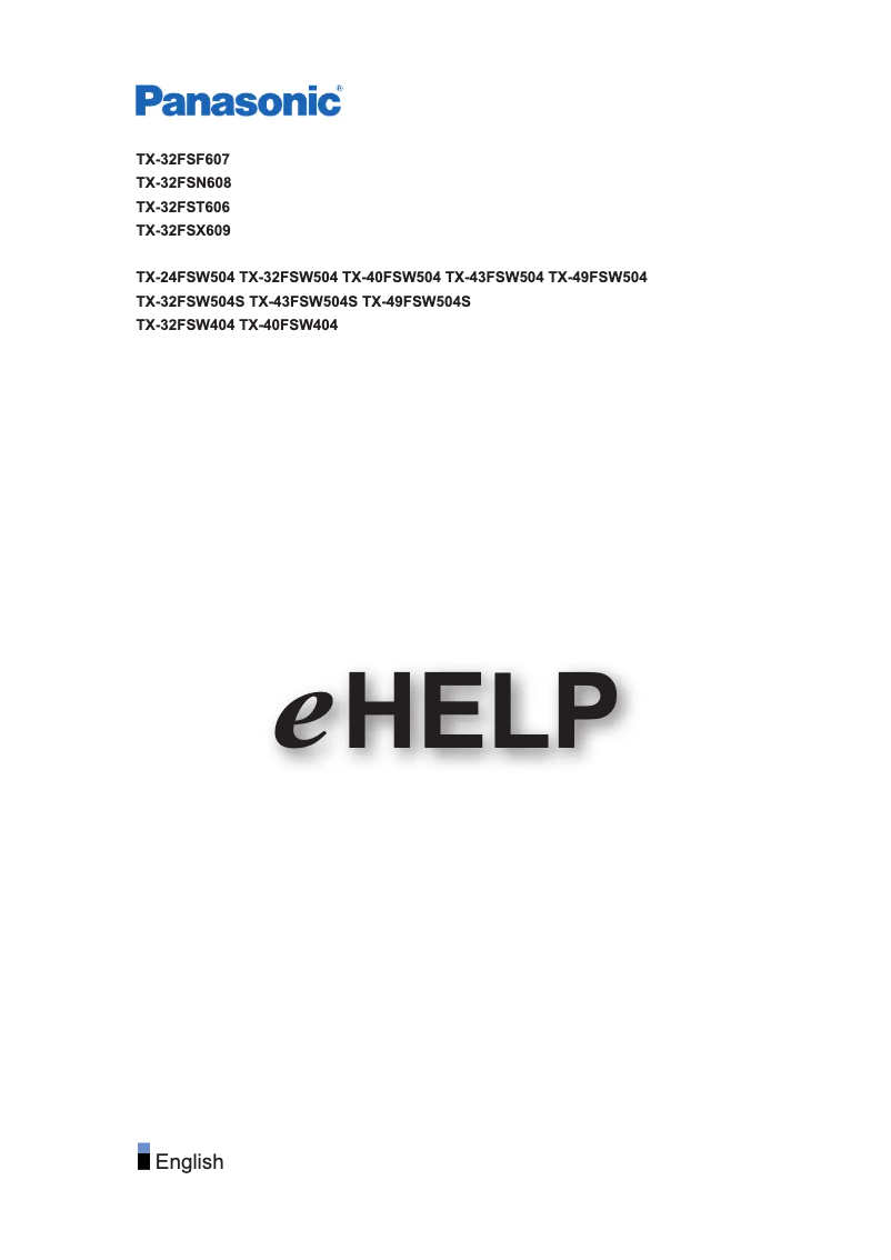 Image de la première page du manuel de l'appareil TX-40FSW404