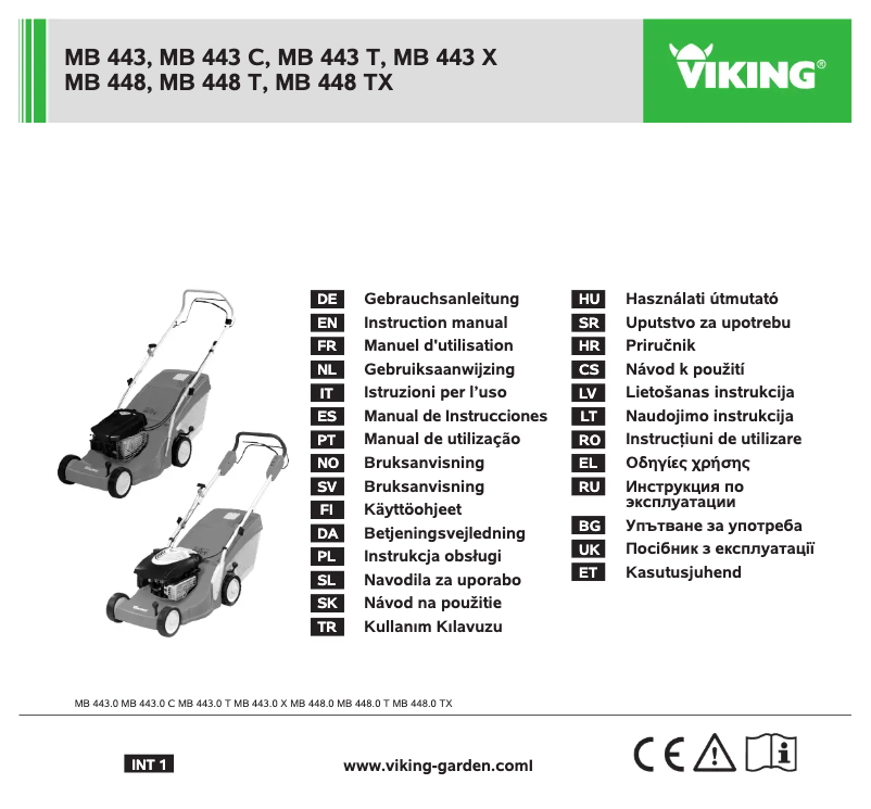 Page n°1 - Manuel utilisateur Viking MB 443
