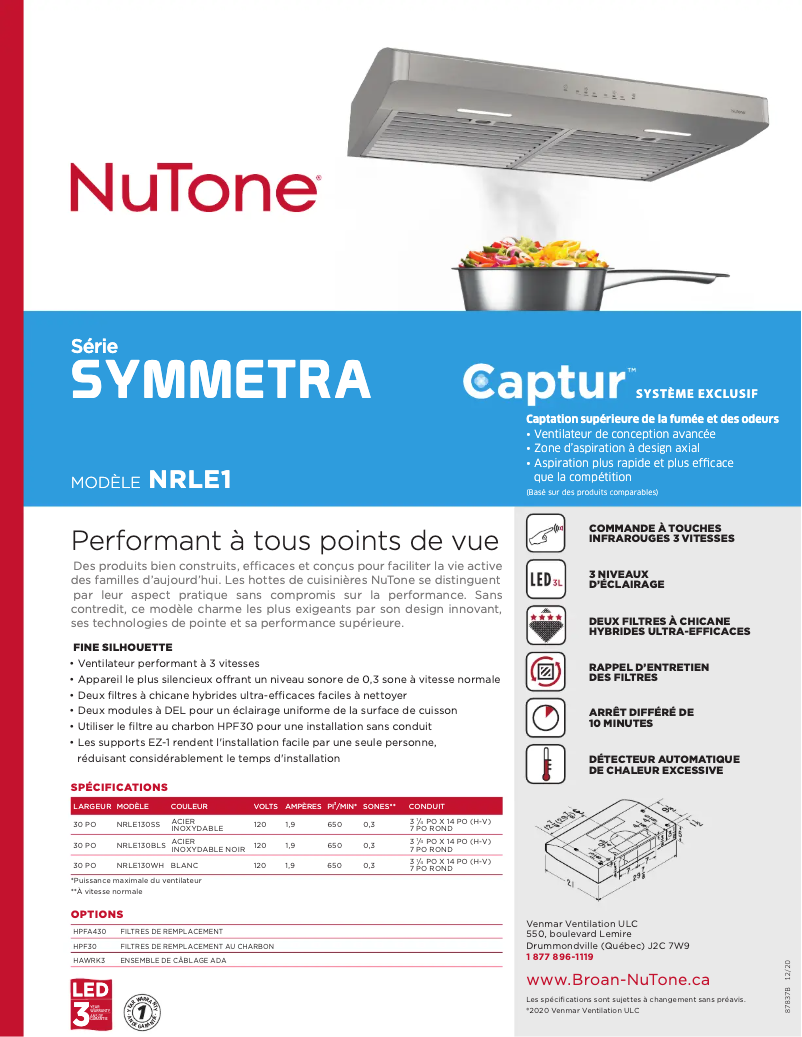 Image de la première page du manuel de l'appareil NRLE130WH