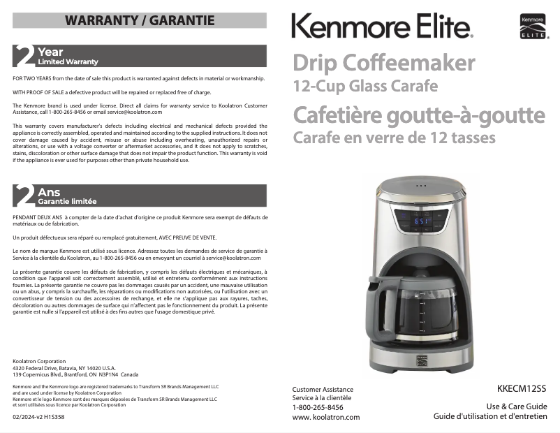 Page 1 de la notice Manuel utilisateur Kenmore Elite KKTS2SS