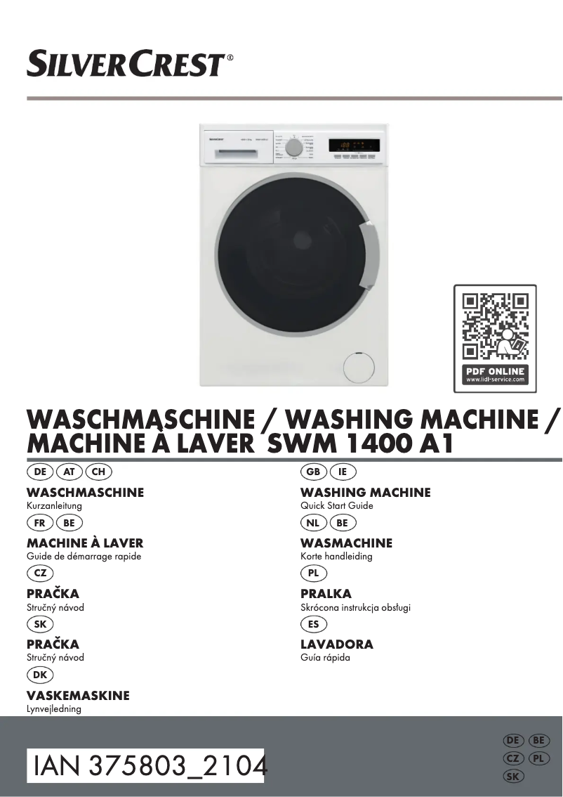 Page 1 de la notice Manuel utilisateur SilverCrest SWM 1400 A1