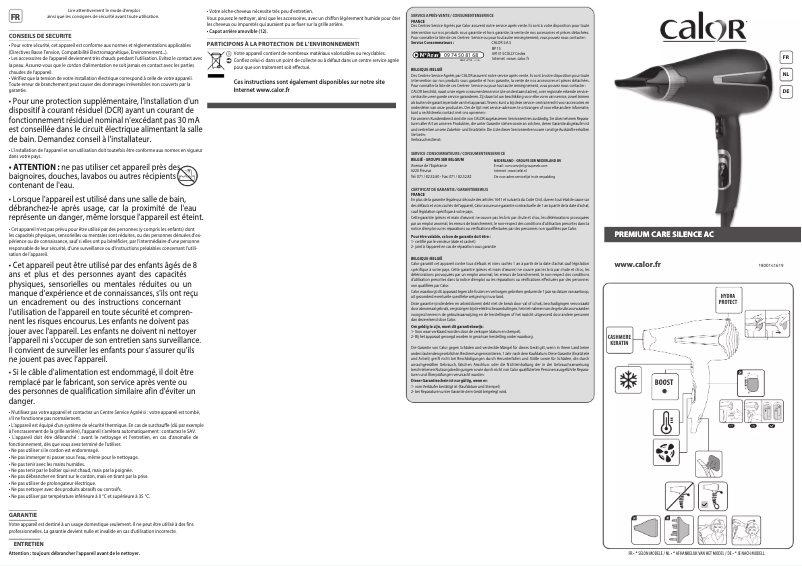 Image de la première page du manuel de l'appareil Silence AC CV7920C0