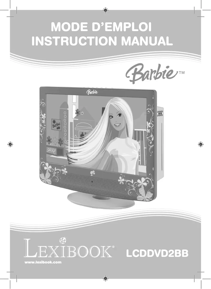 Page 1 de la notice Manuel utilisateur Lexibook Barbie LCDDVD2BB