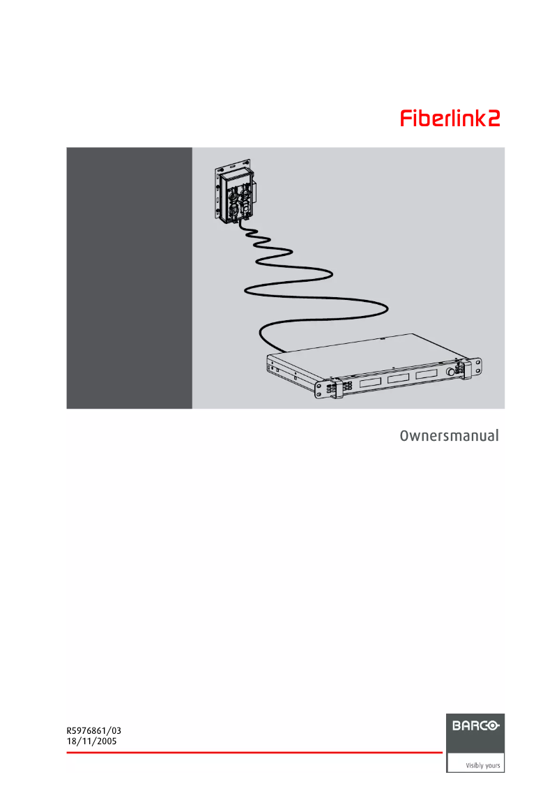 Page n°1 - Manuel utilisateur Barco R9853370