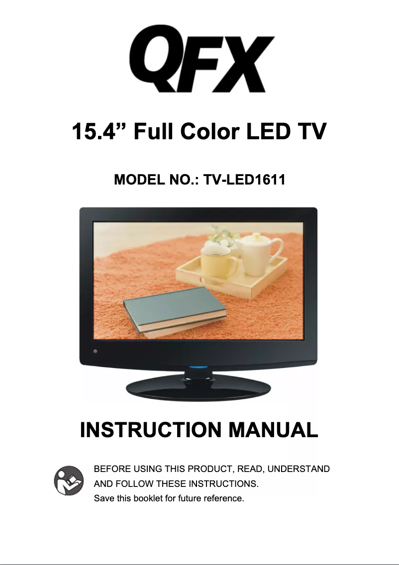Page 1 de la notice Manuel utilisateur QFX TV-LED1611