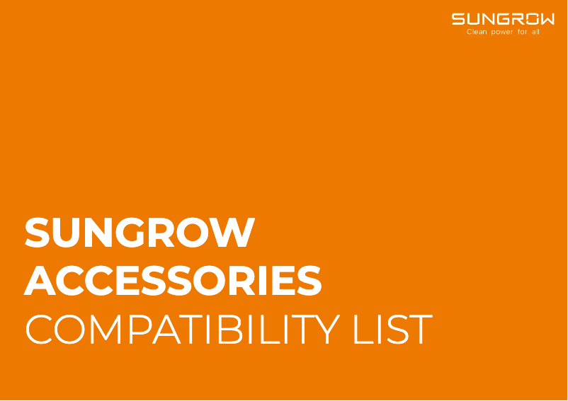 Page 1 de la notice Guide d'installation Sungrow DTSD1352-C