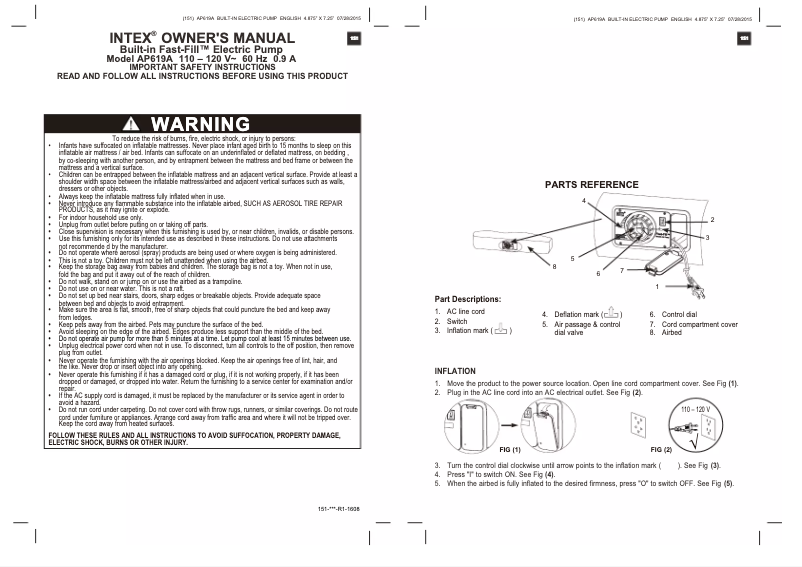 Page 1 de la notice Manuel utilisateur Intex 64413E