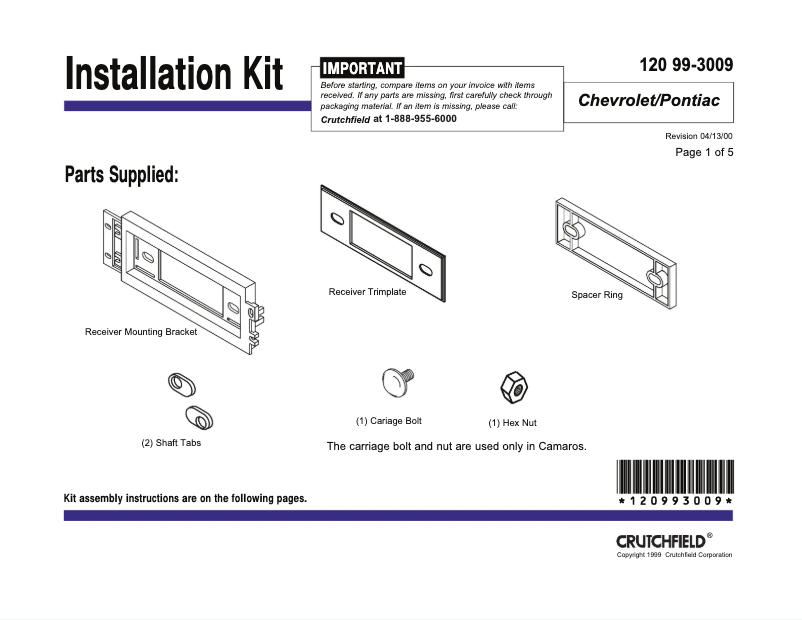 Página 1 del manual Manual de usuario Metra 99-3009C