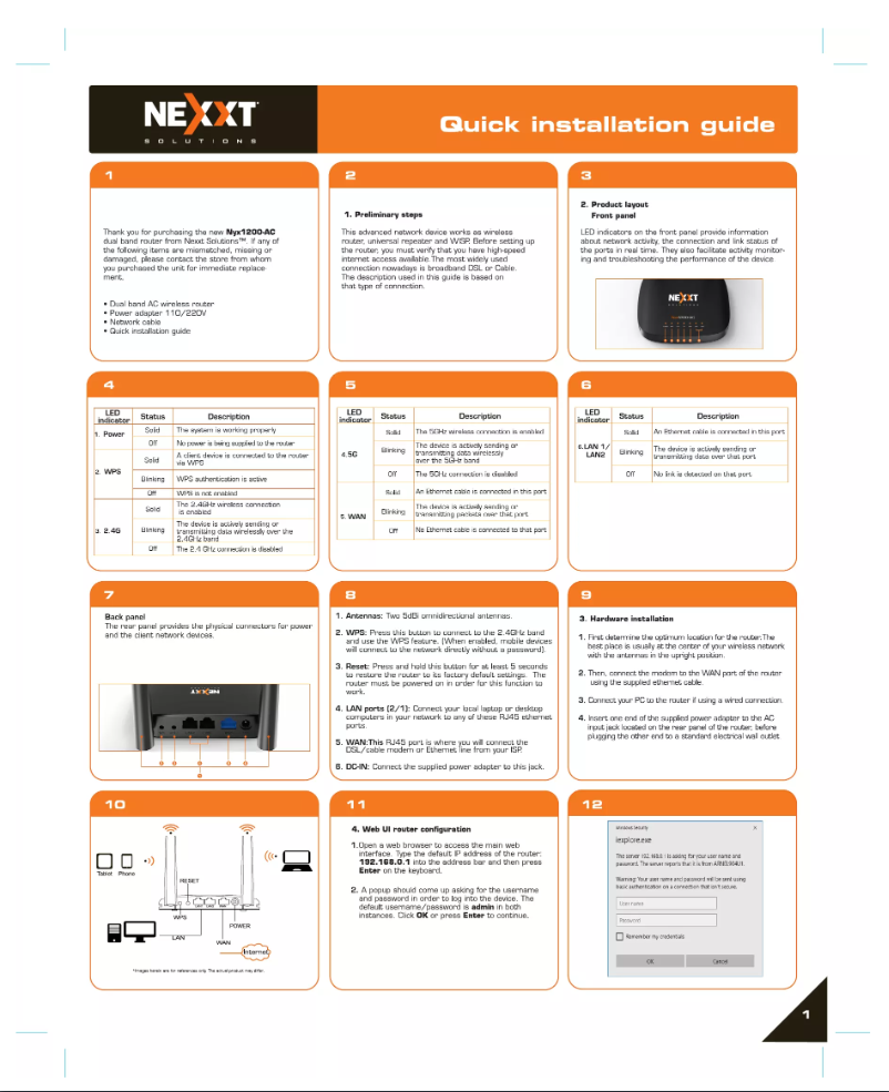 Image de la première page du manuel de l'appareil Nyx1200-AC