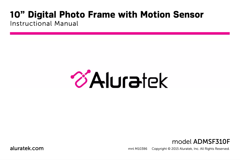 Page 1 de la notice Mode d'emploi Aluratek ADMSF310F