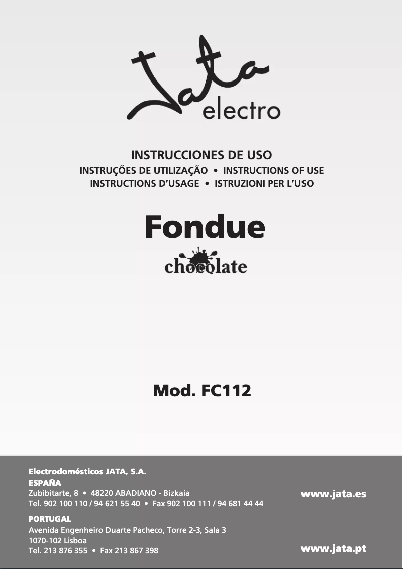 Page n°1 - Manuel utilisateur Jata FC112
