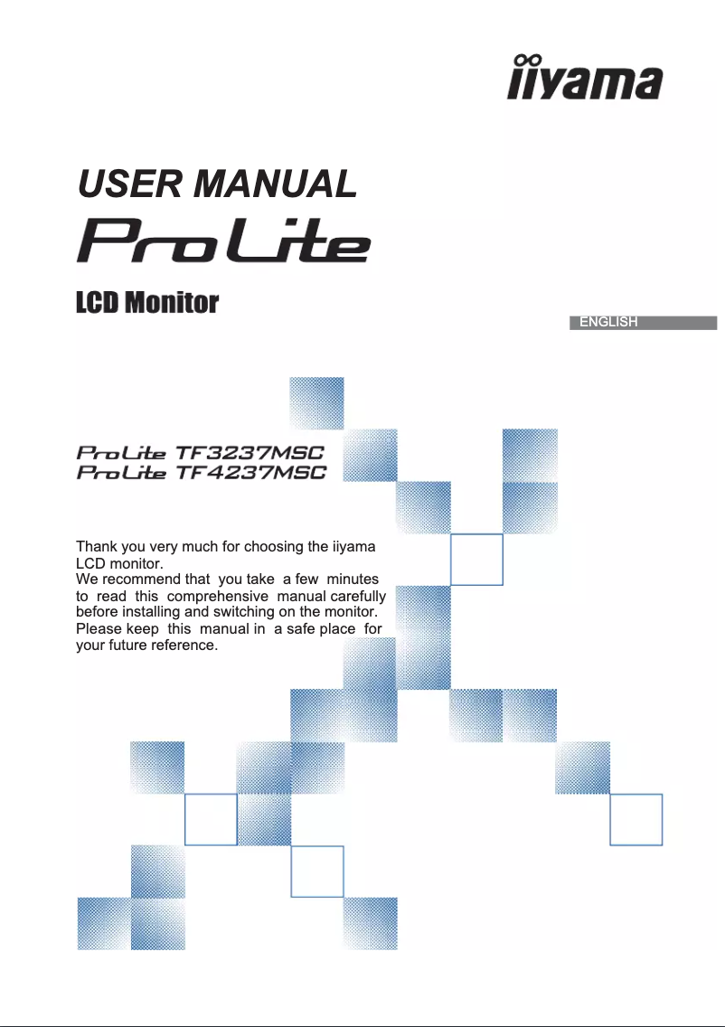 Page 1 de la notice Manuel utilisateur Iiyama ProLite TF4237MSC