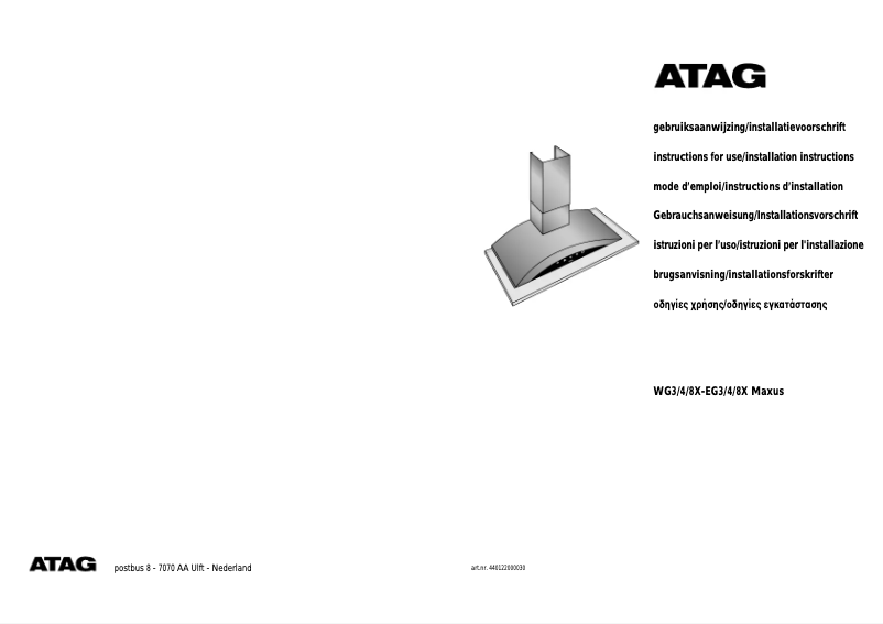 Page 1 de la notice Manuel utilisateur Atag EG311XRVS
