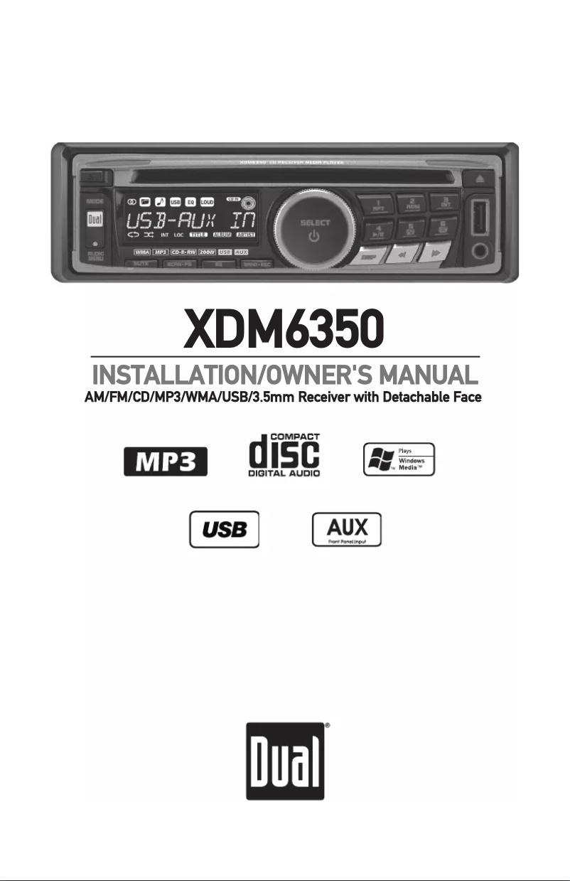 Page 1 de la notice Manuel utilisateur Dual XDM6350