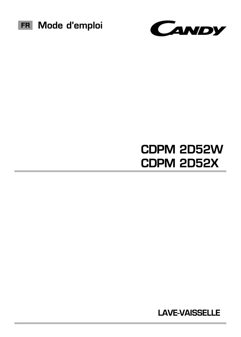Image de la première page du manuel de l'appareil CDPM 2D52W-47