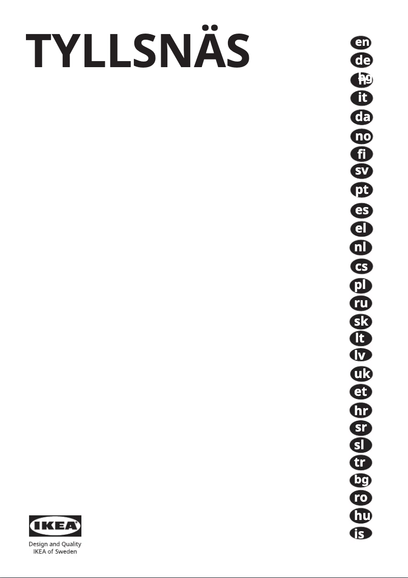 Image de la première page du manuel de l'appareil TYLLSNÄS 405.728.46