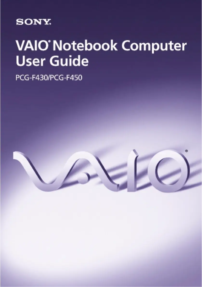 Image de la première page du manuel de l'appareil Vaio PCG-F430