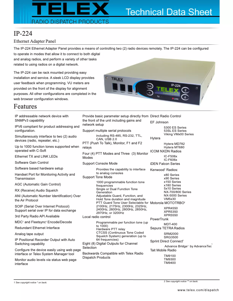 Image de la première page du manuel de l'appareil IP-224