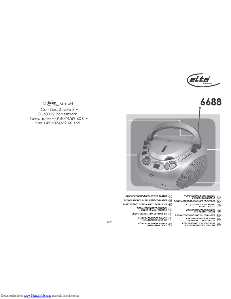 Page 1 de la notice Manuel utilisateur Elta 6688