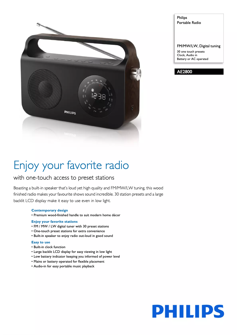 Image de la première page du manuel de l'appareil AE2800