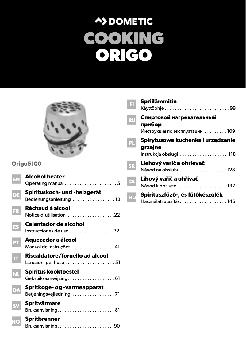 Page n°1 - Manuel utilisateur Dometic Origo 5100