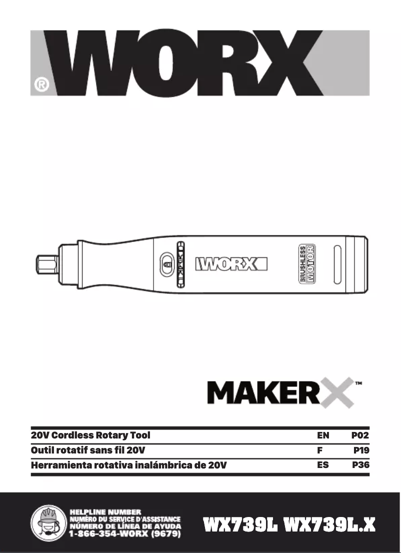 Page 1 de la notice Manuel utilisateur Worx WX996L