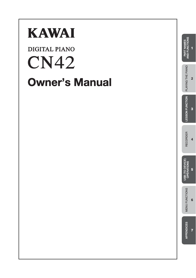 Page n°1 - Manuel utilisateur Kawai CN42