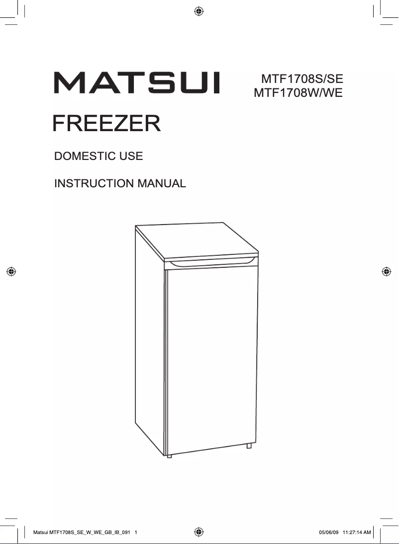 Page n°1 - Manuel utilisateur Matsui MTF1708S