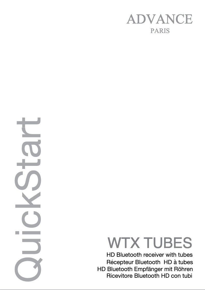 Page n°1 - Manuel utilisateur Advance WTX-Tubes