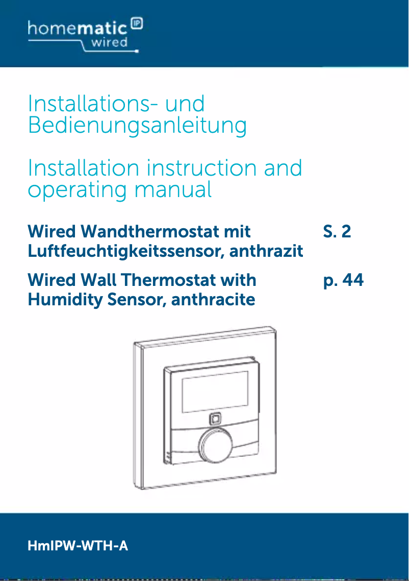 Página 1 del manual Manual de usuario Homematic IP HmIPW-WTH-A