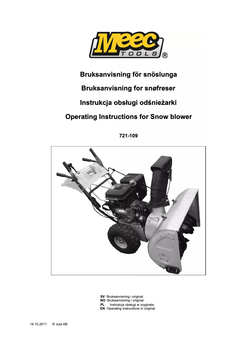 Page n°1 - Manuel utilisateur Meec Tools 721-109