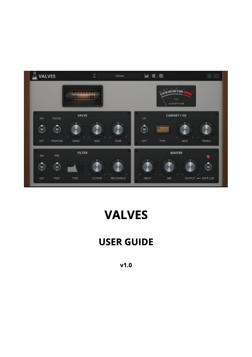 Page n°1 - Manuel utilisateur AudioThing Valves